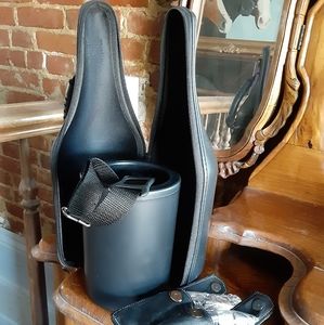NWT - Leather wine caddy